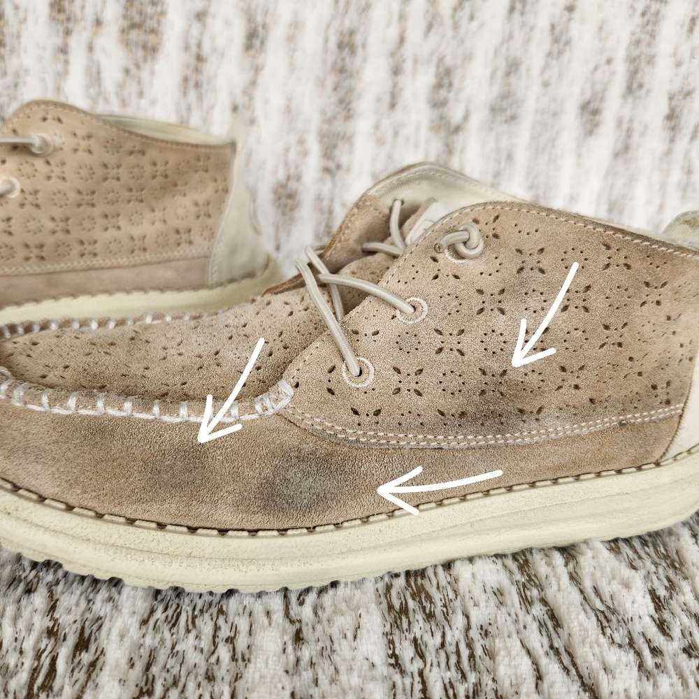 Hey Dude "Wendy Mid Suede Boho" Ivory Tan Leather | Women's Size 7 - Picture 12 of 16